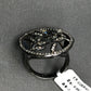 Diamond and Silver Black Rhodium Finish Ring