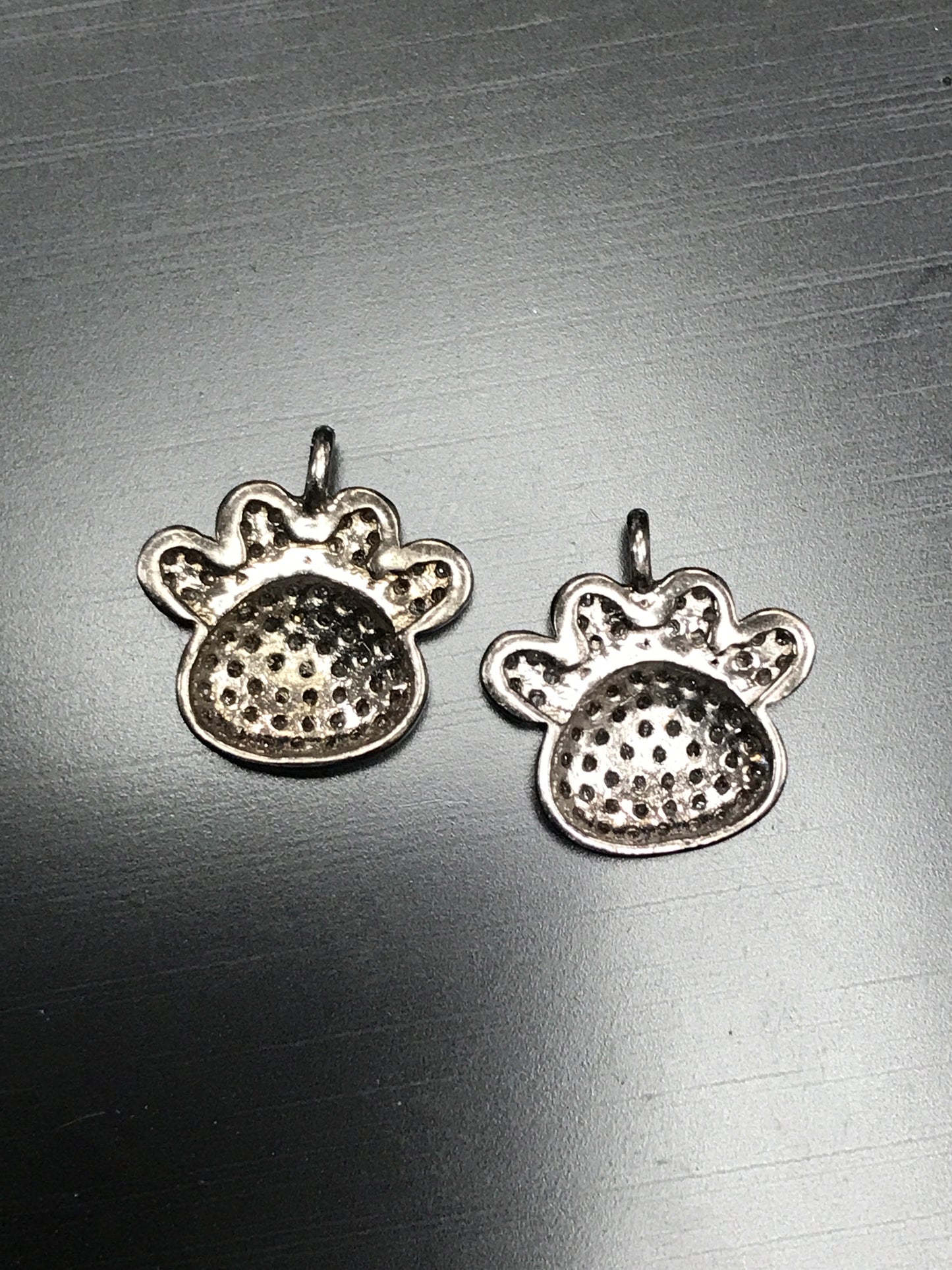 Diamond Accent Paw Print Charms