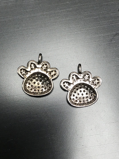 Diamond Accent Paw Print Charms