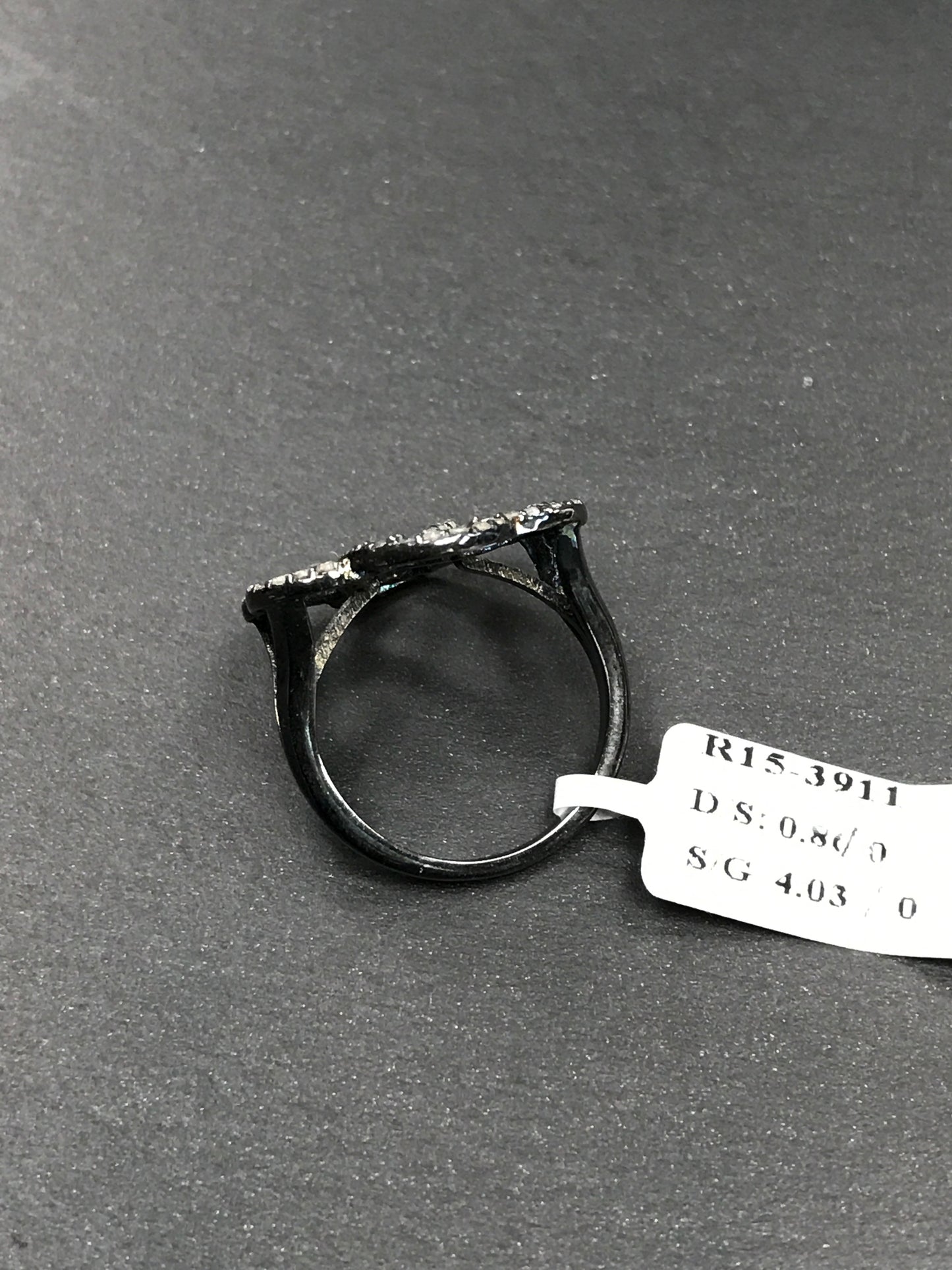 Pave Diamond Ring .925 Oxidized Sterling Silver Diamond Ring, Genuine handmade pave diamond Ring Size Approx 0.84"(21 x 21 MM MM)
