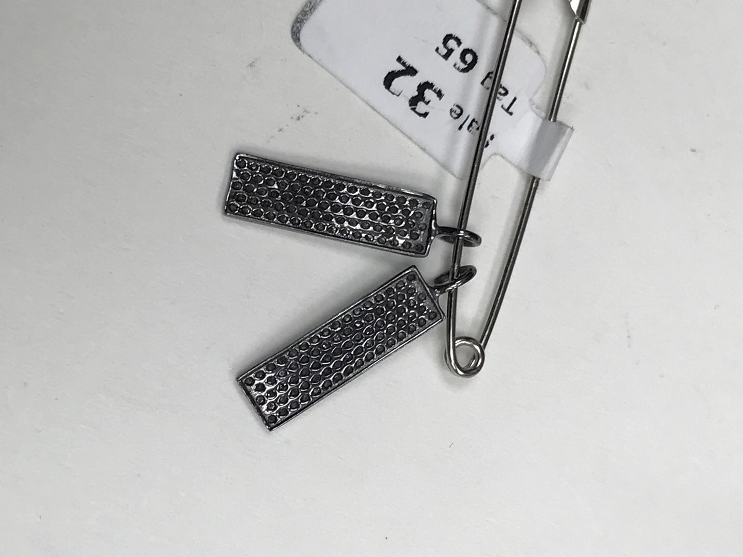 Rectangle Diamond Charms .925 Oxidized Sterling Silver Diamond Charms, Genuine handmade pave diamond Charm Size Approx 0.72"(6 x 18 mm)