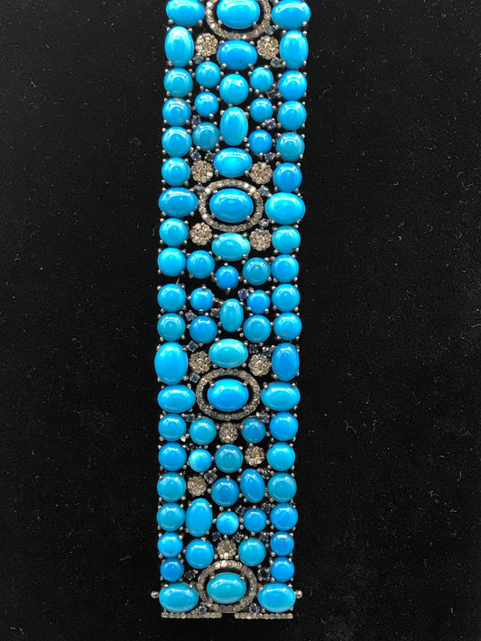 Turquoise and Diamond Designer Bracelet