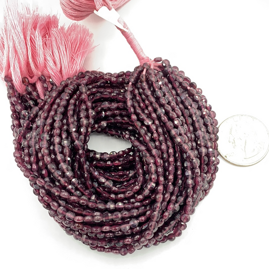 Garnet Faceted Beads Coin, Beads Coin Beads, Coin