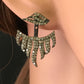 Diamond Silver Earring .925 Oxidized Sterling Silver Diamond Earring, Genuine handmade pave diamond Earring Size 1.16"(20 x 29 MM )