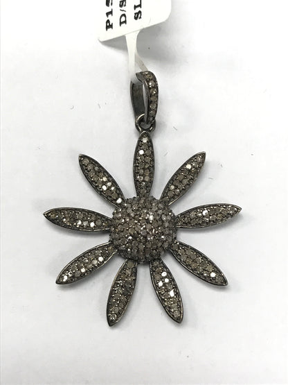 Dlower Spike Leaves Diamond Pendants & Charms
