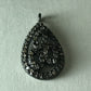 Triangle Diamond Charm .925 Oxidized Sterling Silver Diamond Charm, Genuine handmade pave diamond Charm Size Approx 0.48"(12 x 12 MM)