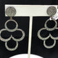 Diamond and Silver Black Rhodium Finish Earrings