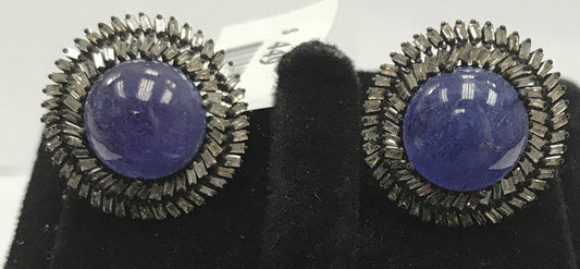 Tanzanite and Diamond Earring Stud