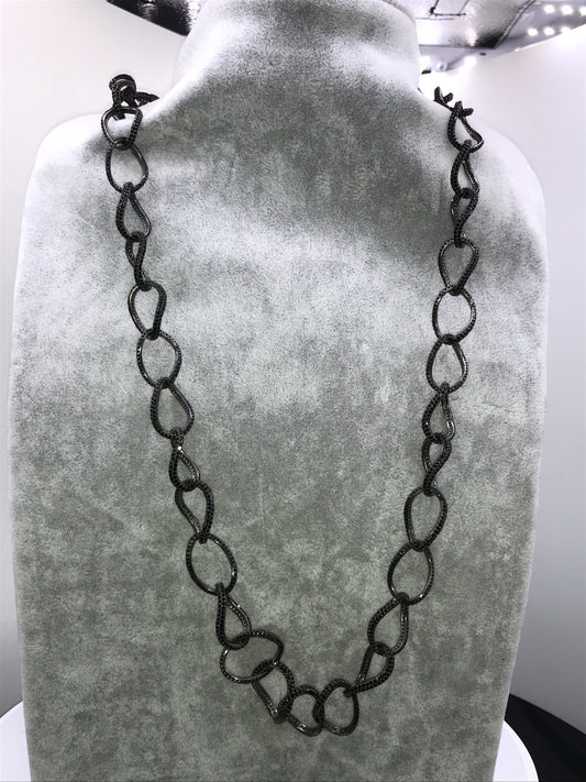 Black Spinel Link Chain Necklace