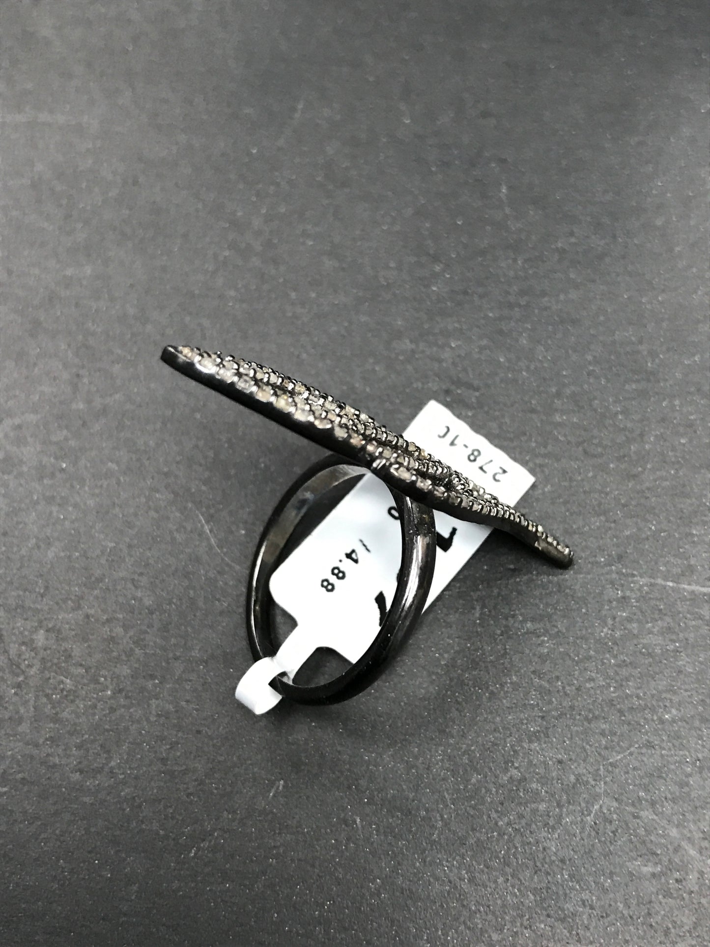 Diamond and Silver Black rhodium Finish Rings
