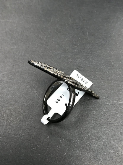 Diamond and Silver Black rhodium Finish Rings