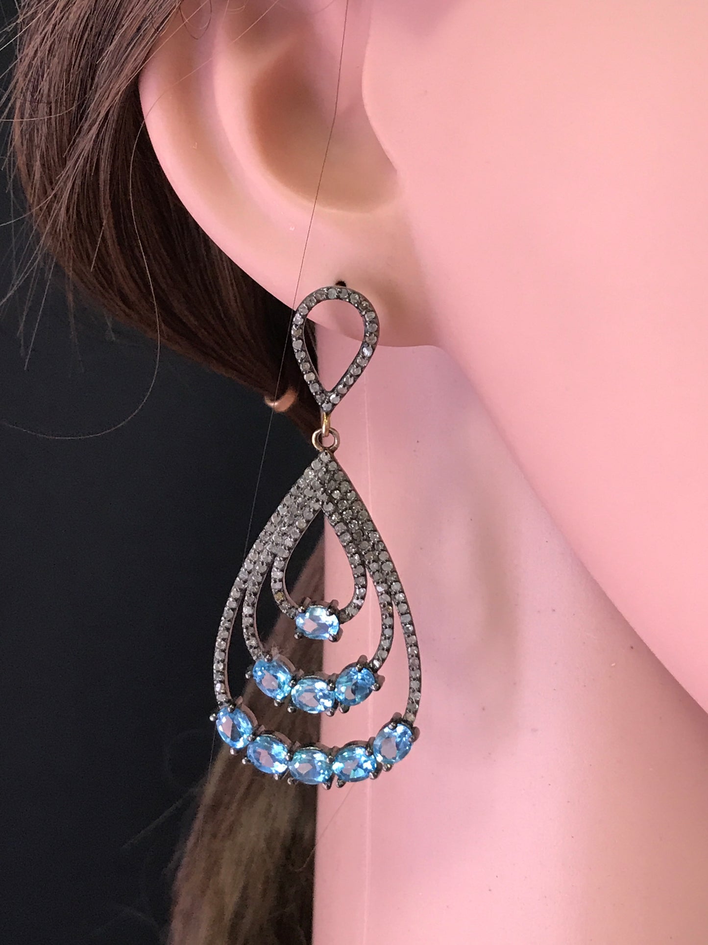 Water Droplet Shape Diamond Earrings