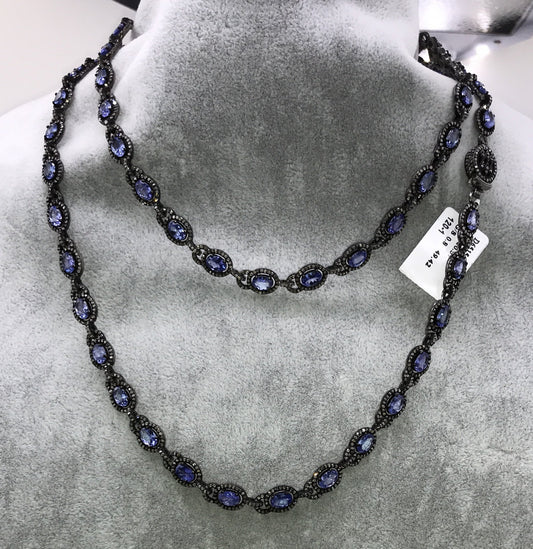 Tanzanite and Diamond Long Necklace
