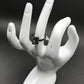 Long Boots shape Diamond and Silver Black Rhodium Finish Rings