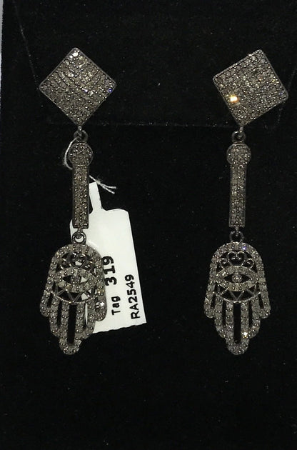Hamsa Hand Diamond Earring