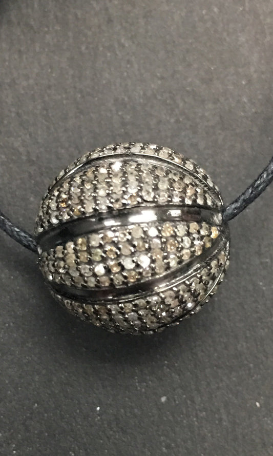 Round Melon Shape Pave Diamond Beads