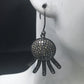 Diamond and Silver Black Rhodium Finish Earrings