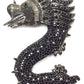 Black Spinel Dragon Charm,Dragon Black Spinel, Pave Black Spinel ,Approx 3.08'' ( 77 x 37 mm) Oxidized Silver, Silver ,Black Spinel