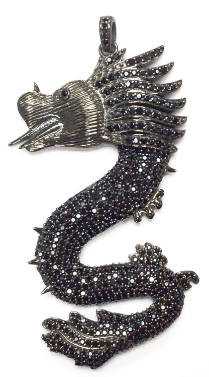 Black Spinel Dragon Charm