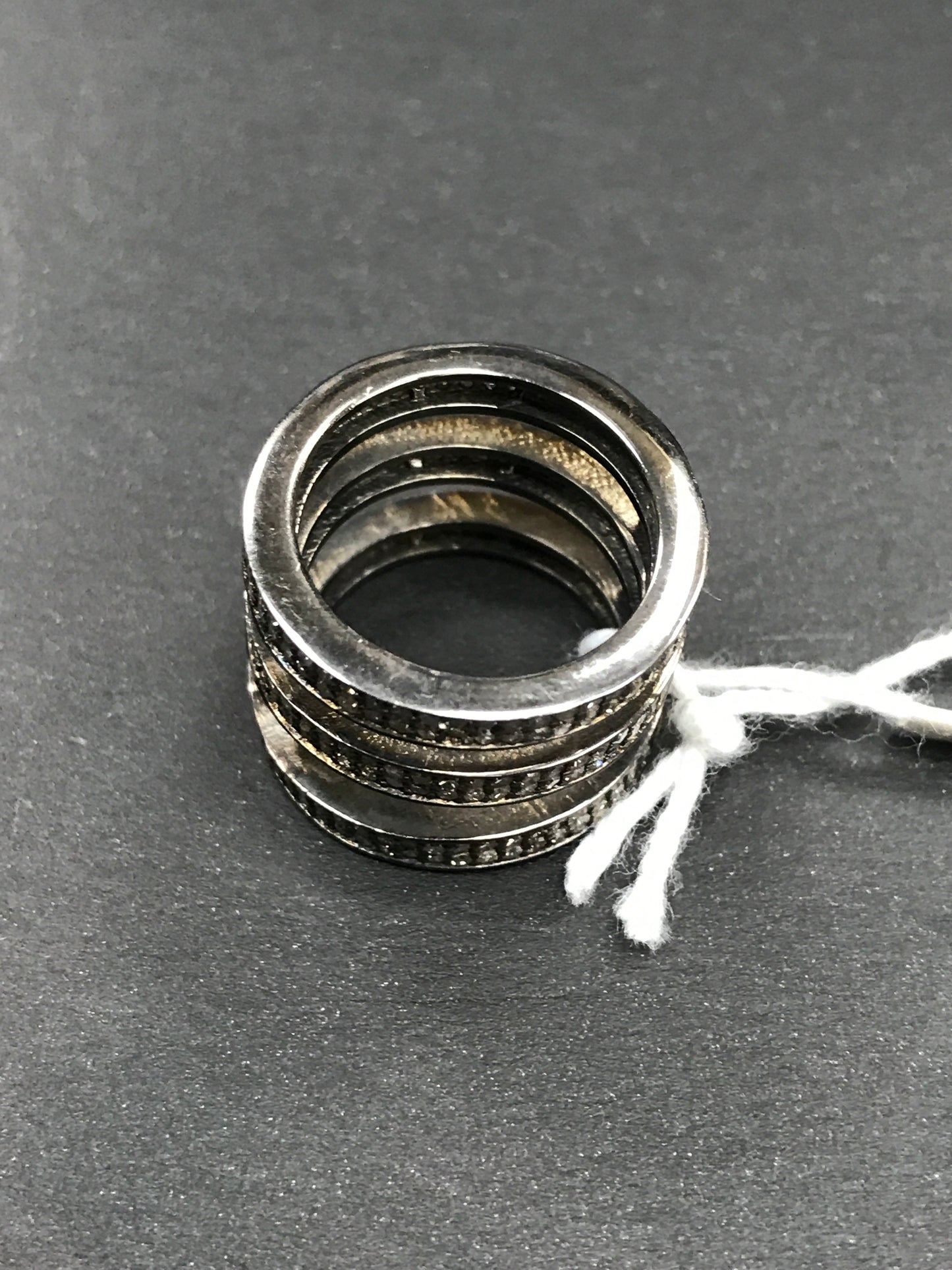 Round Circle Pave Diamond Ring .925 Oxidized Sterling Silver Diamond Ring, Genuine handmade pave diamond Ring.