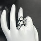 Black Spinel Ring .925 Oxidized Sterling Silver Black Spinal Ring, Genuine handmade pave Black Spinal Ring Size Approx 1.16"(19x29 mm)