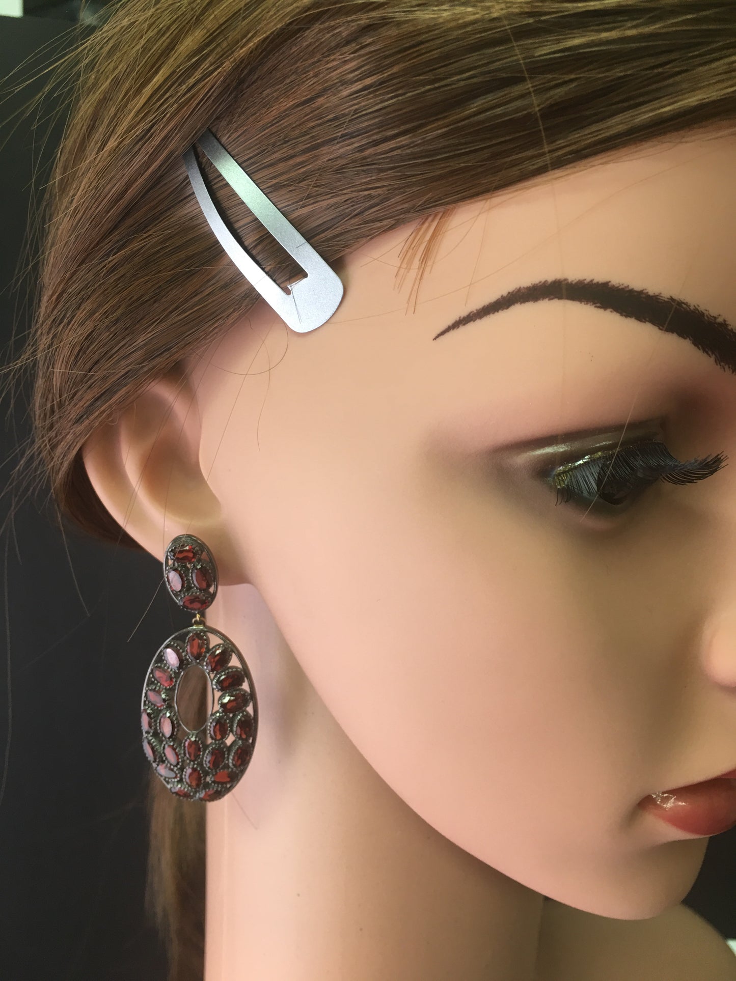 Oval Shape SterlingSilver Gemstone Earrings