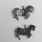 Horse Shape Diamond Charm .925 Oxidized Sterling Silver Diamond Charms, Genuine handmade pave diamond Charm Size 12x22 MM