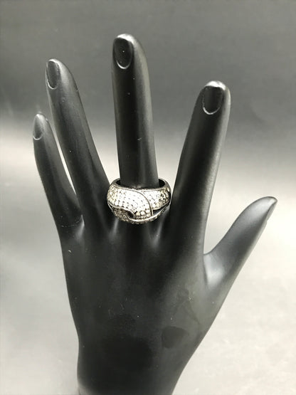 Diamond and Silver Rodium Finish Rings