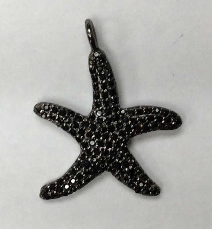 Star Fish Black Spinel Charm