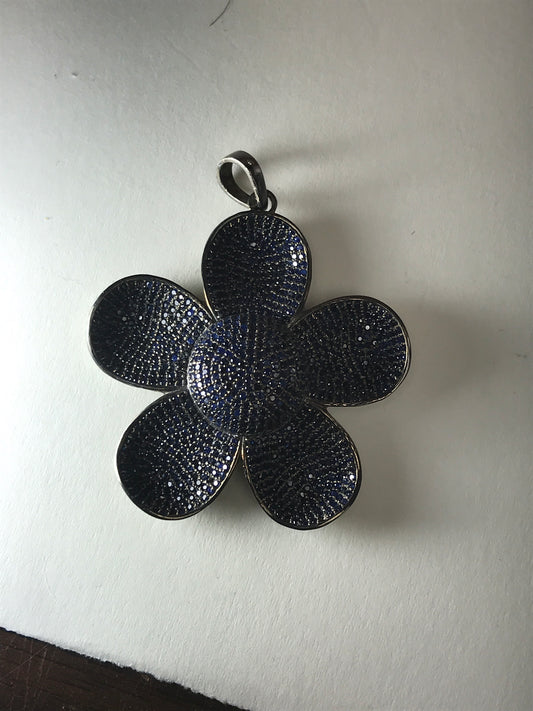 Flower Shape Blue Stone Pendants & Charms