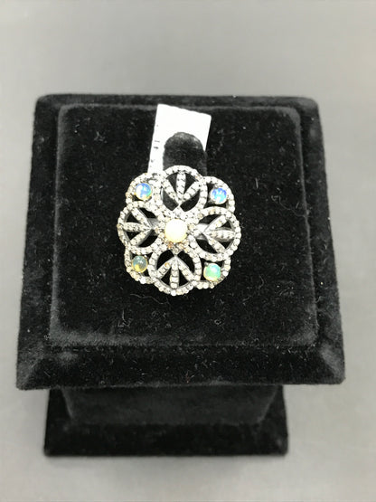 Flower Pave Diamond Ring