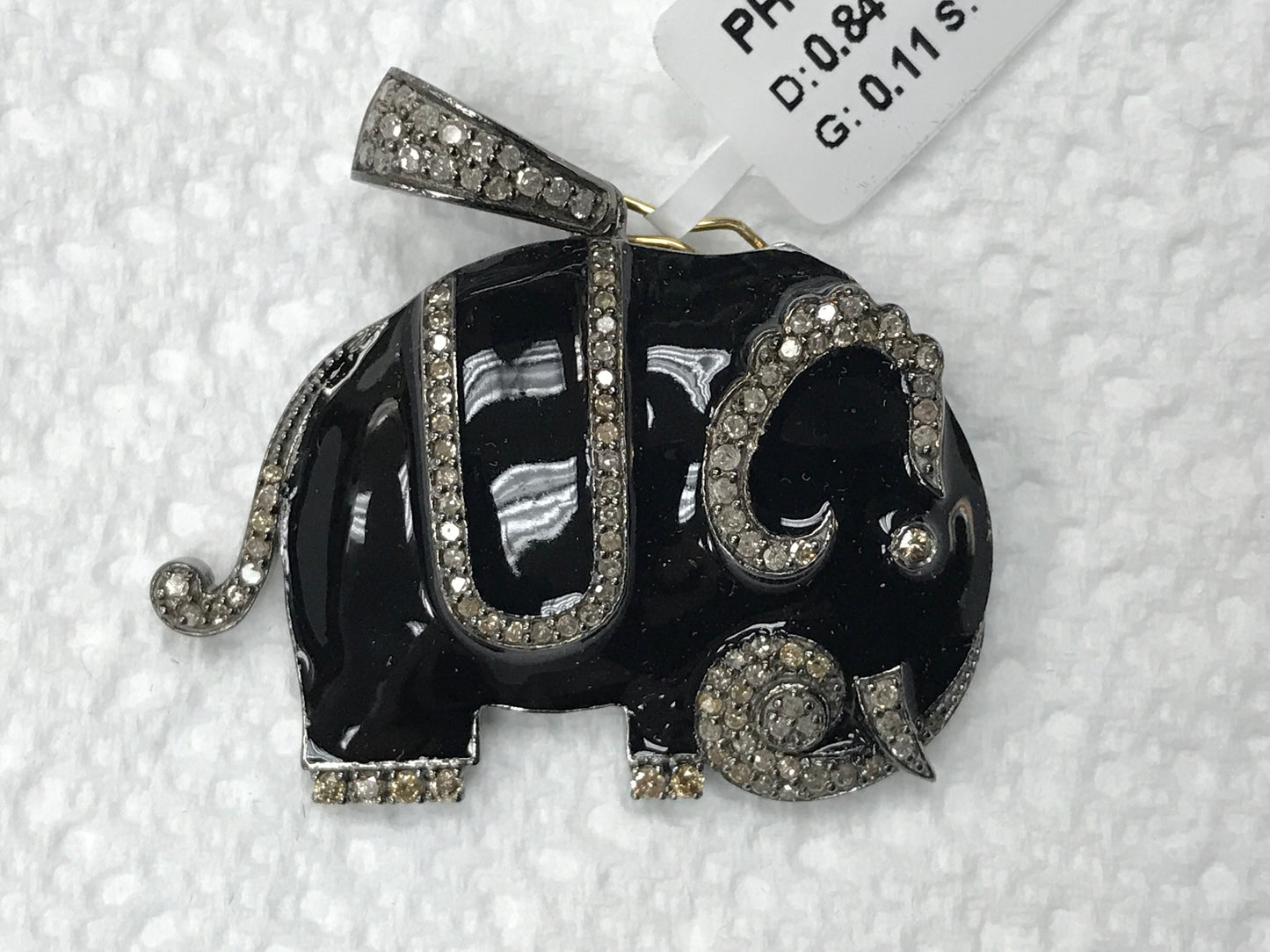 Black Elephant Diamond Pendants & Charms