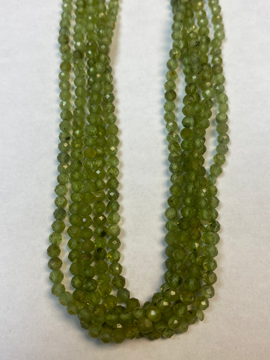 PERIDOT BEADS ROUND FACETED 3-4MM