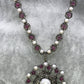 Pink Tourmaline and pearl designer pendant necklace with Diamonds