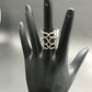 Pave Diamond Ring .925 Oxidized Sterling Silver Diamond Ring, Genuine handmade pave diamond Ring Size Approx 0.88"(22 x 20 mm)