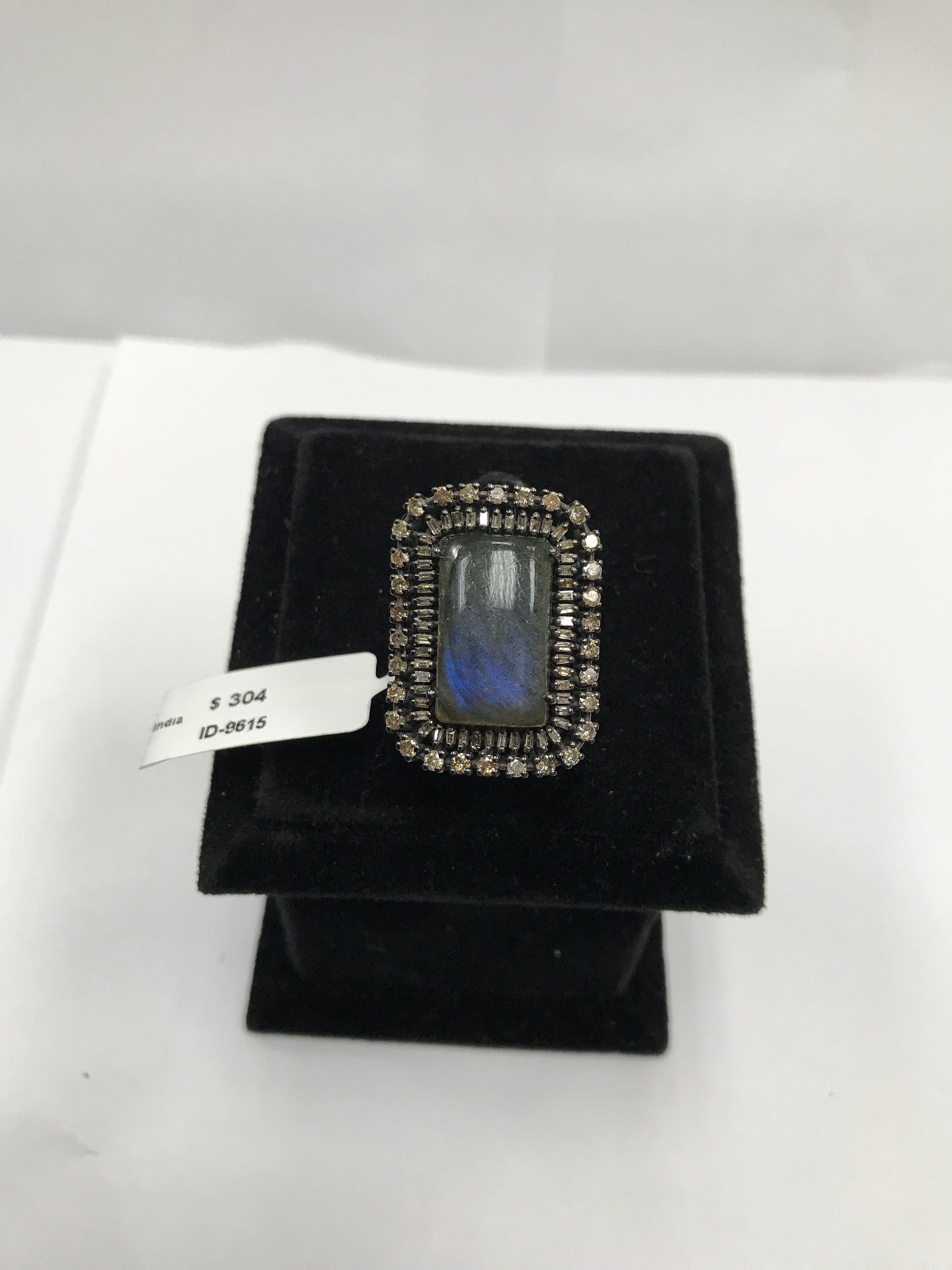 Labradorite and Diamond Designer Ring