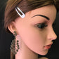 Diamond and Tourmaline Silver Black Rhodium Finish Earrings