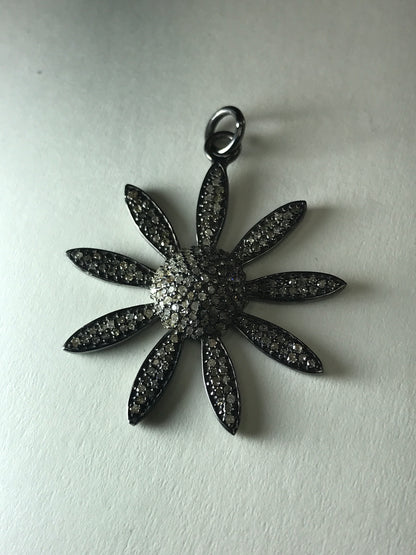 Flower Spike Leaves Diamond Pendants & Charms