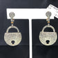 Key and Pad Lock Diamond Earrings,