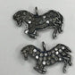 Horse Shape Diamond Charm .925 Oxidized Sterling Silver Diamond Charms, Genuine handmade pave diamond Charm Size 12x22 MM