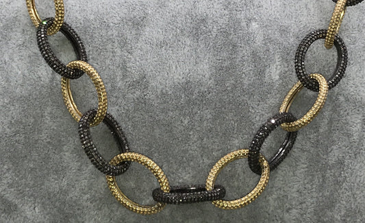 Oval Link Chain Diamond Necklace