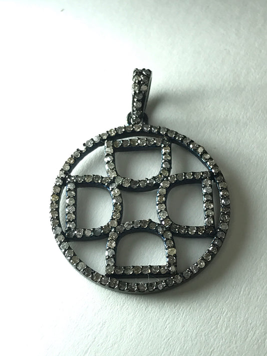 ROUND INITIAL DIAMOND CHARMS PENDANTS