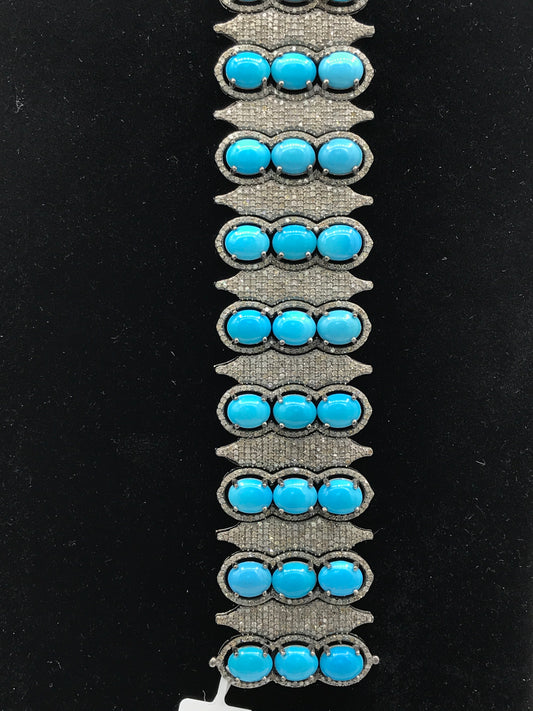 Turquoise Designer Diamond Bracelet