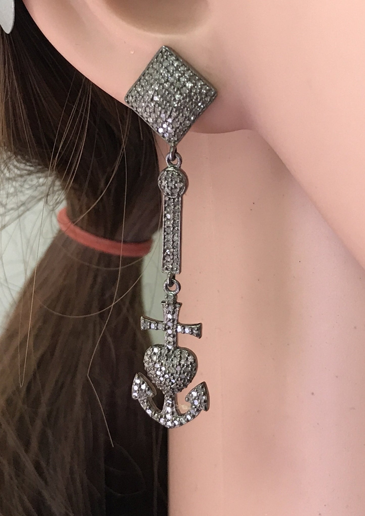 Anchor Diamond Earring