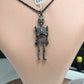 Skeleton Diamond Charm .925 Oxidized Sterling Silver Diamond Charms, Genuine handmade pave diamond Charm Size Approx 2.32"(17 x 58 MM)
