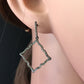 Diamond Silver Earring .925 Oxidized Sterling Silver Diamond Earring, Genuine handmade pave diamond Earring Size 1.60"(24 x 40 MM )