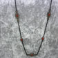 Coral and diamond silver chain necklace