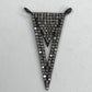 Triangle Diamond Charm .925 Oxidized Sterling Silver Diamond Charm, Genuine handmade pave diamond Charm Size Approx 1.52"(18 x 38 MM)