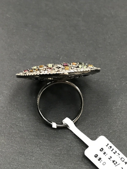 DIAMOND AND MULTI TOURMALINE RINGS