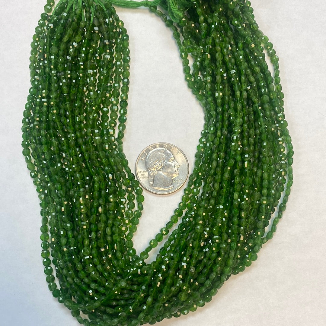 Green Tourmaline Natural Coin Facetted, Coin Facetted, Beads